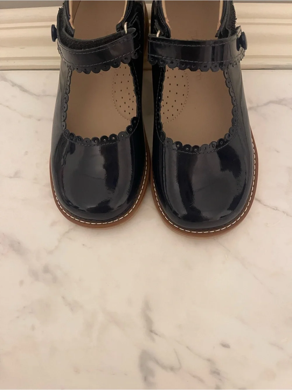 Girls Navy Patent Mary Jane Kids Shoes
